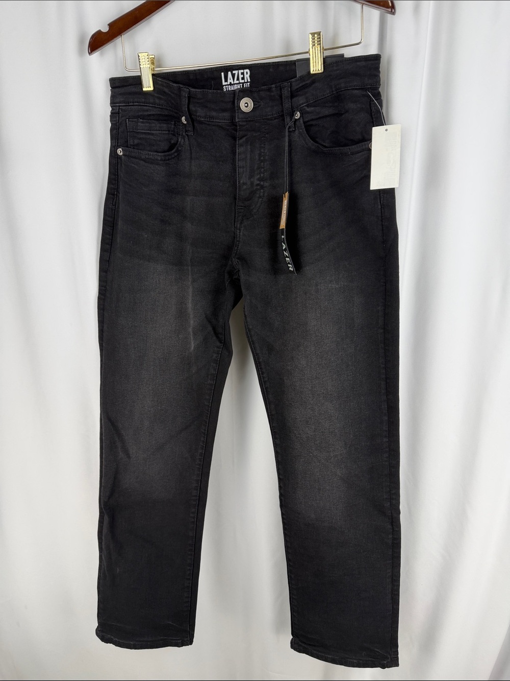 LAZER Straight Fit Men’s Jeans in Washed Black